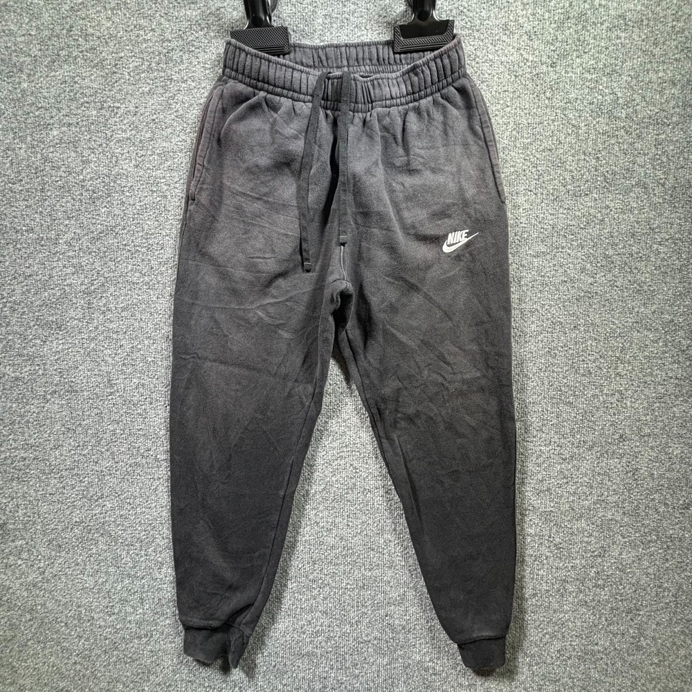Nike Jogger Sweatpants Mens Small Black Fleece Drawstring Tapered Leg Athleisure
